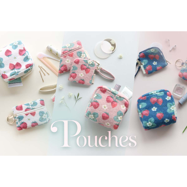 【マルシェドブルーエプリュス】春気分♪いちごのポーチ🍓